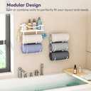 SWTYMIKI Over the Door Towel Rack - 6 Tier Towel Racks for Bathroom Wall Mounted, Towel Holder with Shelf, Hanging Rolled Towel Storage Organizer for Small Bathroom, Camper, RV, White