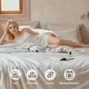 QKTE Striped 100% Washed Cotton Duvet Cover Set Twin Size 2Pcs(1 Comforter Cover&1 Pillowcase), Natural Cotton Bedding Set Soft Breathable Farmhouse Zipper Closure All Seasons(0ff White-Khaki,Twin)