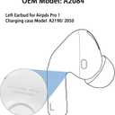Original Earbud A2084 for Left Apple Airpods Pro 1st Gen Earbud,Replacement for iPod Pro 1st Generation,Compatible with OEM AirPod Pro Charging Case A2190, A2083,Single Left Ear Side Only(A2084)