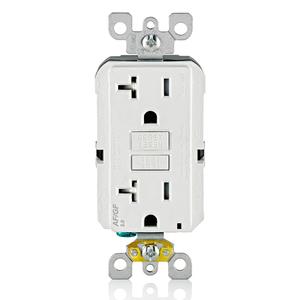 Leviton Dual-Function AFCI/GFCI Outlet, 20 Amp, Self Test, Tamper-Resistant with LED Indicator Light, Protection from Both Electrical Shock and Electrical Fires in One Device, AGTR2-W, White