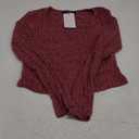 ZESICA Women's Long Sleeve Crop Tops Square Neck Slim Fitted Shirts Casual Basic Tees 2025 Fall Trendy Clothes (Large, Wine)