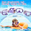 2 x Kids Swim Goggles, Anti-Leak Snork Mask with Nose Cover & Elastic Fabric Strap, UV Protection Swimming Goggles for Kids Boys Girls