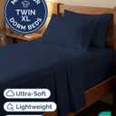 Extra Deep Twin XL Sheet Set - 4 Piece Breathable and Cooling Sheets - Hotel Luxury Bedding for Women, Men, Kids & Teens - Easy & Secure Fit - Soft and Wrinkle Free - Extra Deep Pockets - Navy Blue