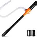 Battery Operated Electric Siphon Pump for Gas & Diesel Transfer - 3.5GPM Flow Oil Extractor - Ideal Gasoline Transfer Pump (Long Hose, Orange)
