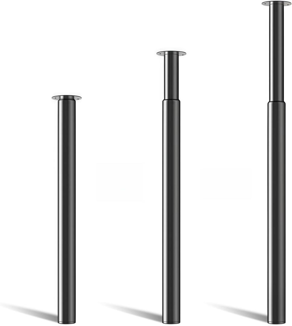 Adjustable Metal Table Leg, Desk Legs 28-43 inch, 1 Pack Folding Office Table Legs Kitchen Furniture Worktop Support Legs Black