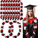 Zeyune 20 Pcs Bulk Graduation Leis Class of 2026 Hawaiian Leis Flower Necklaces 39.4 Inch Graduation Garlands for High School College Graduate Grad Party Favor Photo Prop(Black White Red)