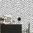 HAOKHOME Black Peel and Stick Wallpaper Modern Dots Wall Paper Removable for Bathroom Black/White Contact Paper 17.3in x 32.8ft