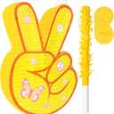 Hippie Pinata with Stick & Blindfold Flower Mexican Pinata Game for Girl Groovy Birthday Party Decorations Supplies