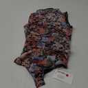 REORIA Womens Sheer Mesh Sexy Bodysuits Mock Neck Sleeveless Shirts Ruched Trendy Going Out Bodysuits Tops 2025 (Floral Black), XS