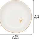 COLLECTIVE HOME - Ceramic Jewelry Tray, Decorative Trinket Dish for Rings Earrings Necklaces Bracelet Watch Keys, Birthday Mother's Day Christmas Gift for Women, 4.75", White Surface (V)