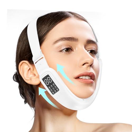 Electric Double Chin Device and V-Face Machine with 8 Modes and 15 Gear Adjustable Intensities - Intelligent Double Chin Machine for V-face