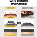 HONGBAKE 2 Pack Pizza Pan 14 Inch with Holes, Rust-Free Nonstick Pizza Pan for Oven, 0.8mm Carbon Steel Perforated Pizza Tray with Wider Handles, Round Baking Sheet for Frozen & Homemade Pizza, Grey