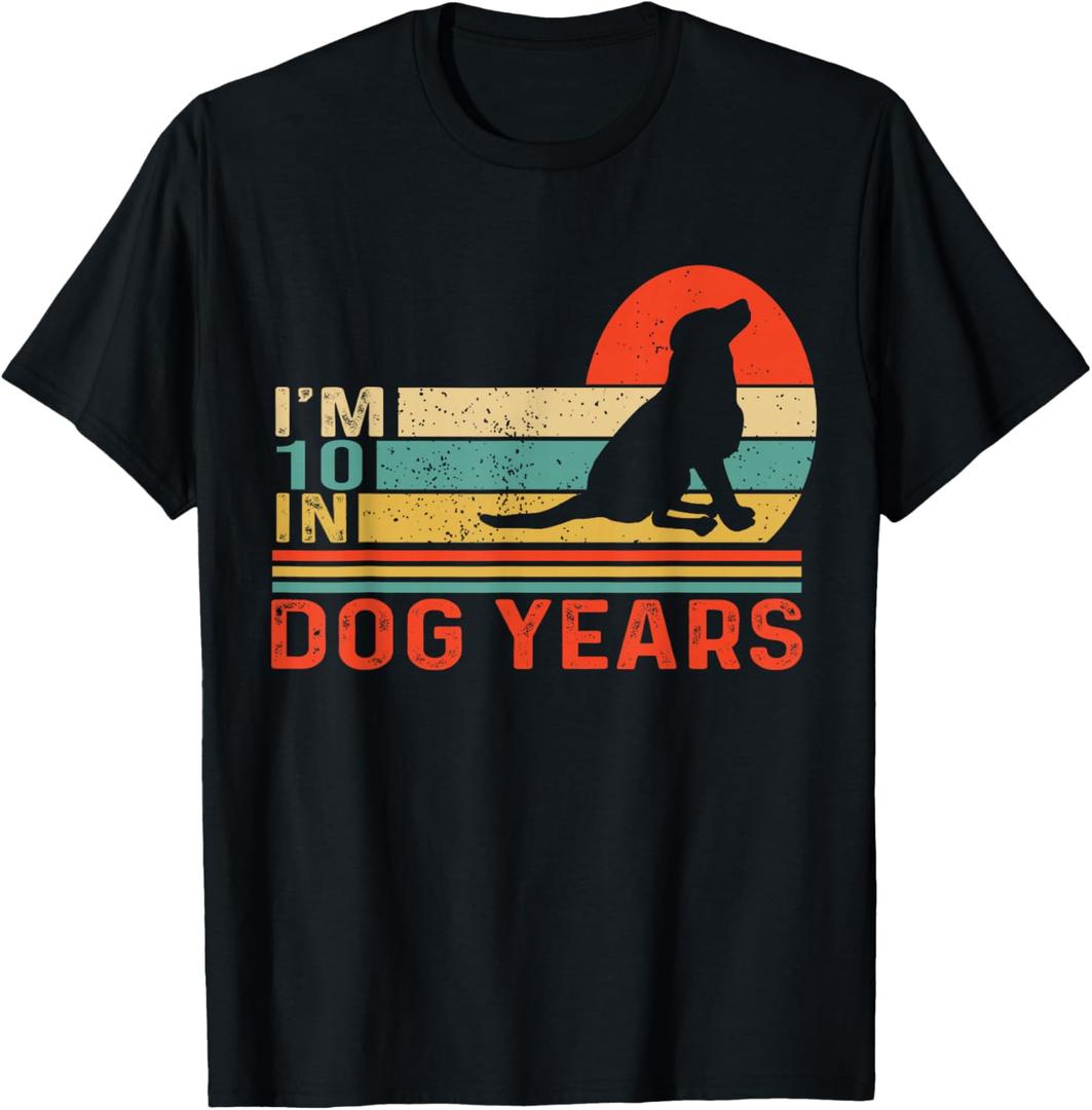 I'm 10 In Dog Years Vintage 70th Birthday Funny 70 Years Old T-Shirt, 2XLT