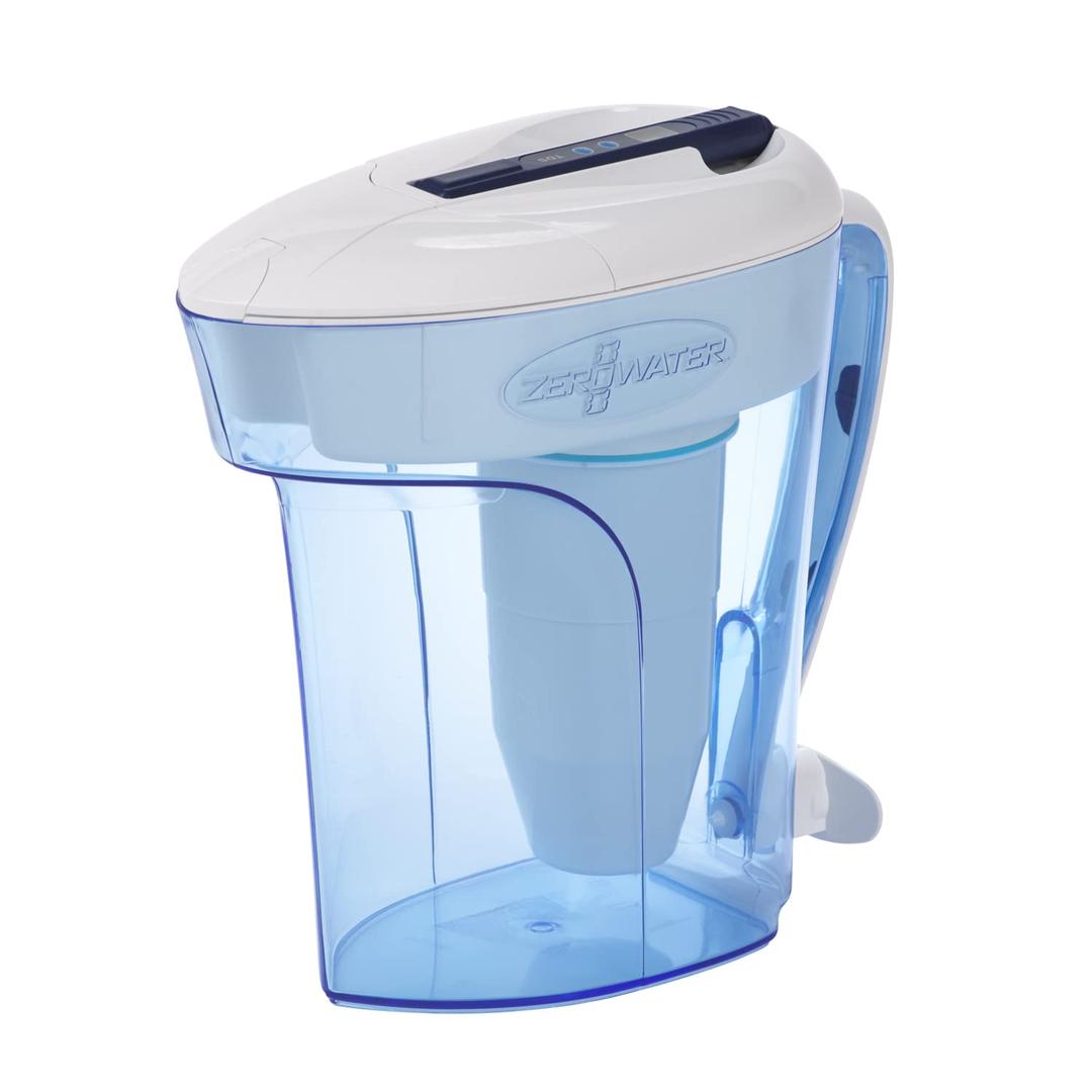 ZeroWater 12-Cup Ready-Pour 5-Stage Water Filter Pitcher Dispenser with 5-Stage 0 TDS Zero Water Filter  IAPMO Certified to Reduce Metals, Chlorine, Lead, Chromium, and Forever Chemicals PFOA/PFOS