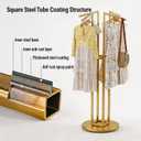 HKaikzo 360° Gold Rotating Coat Rack, Heavy Duty Metal Garment Rack Height-adjustable, Suitable for Both Adults and Children, Freestanding Clothing Rack for Hanging Clothes, for Bedroom, Retail Store