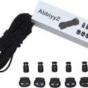 Versatile 1/8-Inch (3mm) Elastic Cord - 10 Yards With 10 Pack Plastic Spring Locks - Stretch Rope and Drawstring for Sewing, Crafting, and DIY Projects (Black)