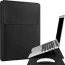 HoYiXi 13.3'' /13.6'' Laptop Sleeve Case Leather Bag with Stand Compatible with MacBook Pro 14/MacBook Air 13(M1 M2)/13.3'' Yoga/Dell XPS 13/HP/Matebook 14'' Laptop Case, Black