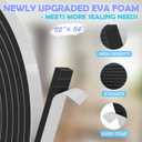33FT EVA Weather Stripping Door Seal Foam Tape with Adhesive Foam Sealing Strip Window Weather Stripping Door Insulation Soundproofing