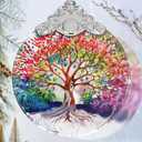 Stained Glass Tree of Life Christmas Ornament - Holiday Home Decor - Gift Exchange Present Ideas