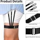 2 x Upgrade Shirt Stays for Men, Adjustable Elastic Dress Garters Belt Tucker Stays Holders Keepers with Non Slip Clips, Mens Suit Accessories for Police Military Professional 1 Pair (M)