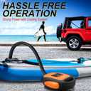 kosmegal Paddle Board Pump Electric Portable, SUP Pump for Paddleboard, 20PSI Air Compressor with Auto-Off, Deflation Function and 12V DC Car Connector for Inflatables, Kayaks and Boats