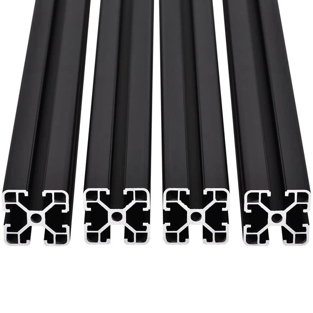4PCS T Slot 4040 Aluminum Extrusion Profile 48'',European Standard Anodized Linear Rail for 3D Printer Parts and CNC DIY 1220mm Black(48inch) (4PCS 1220mm(48''))