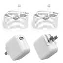 2Pack iPad Charger, 10FT Fast Charger iPad Cord with 12W USB Wall Charger Block Foldable Portable Apple Adapter Plug Lightning Cable Compatible with iPad4/5/6/7/8/9,iPadMini 1/2/3/4/5,iPadAir 1/2/3