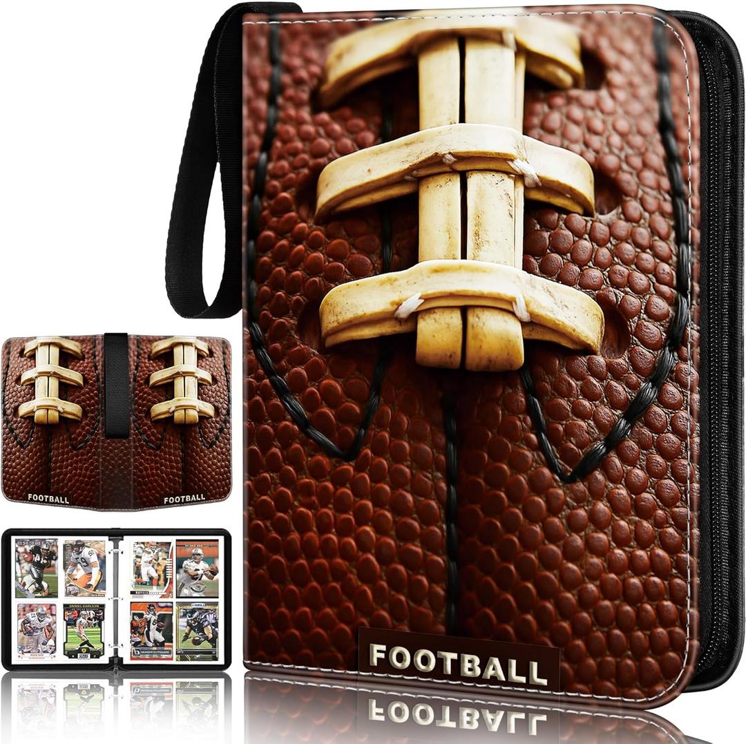 Football Card Binder,2024-2025 Sports Trading Card with Sleeves Holder Album,440 Pockets Rugby Card Holder Sheets Display Storage Protectors for Collectors Boys and Girls Gift (football-style 3)