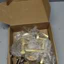 Mega Handles Ronn Entrance Combo, Entry Lever Door Handle and Single Cylinder Deadbolt Lock and Key Combo Pack, Heavy Duty Round Locking Door Levers Set for Left or Right-Handed Doors - Satin Brass