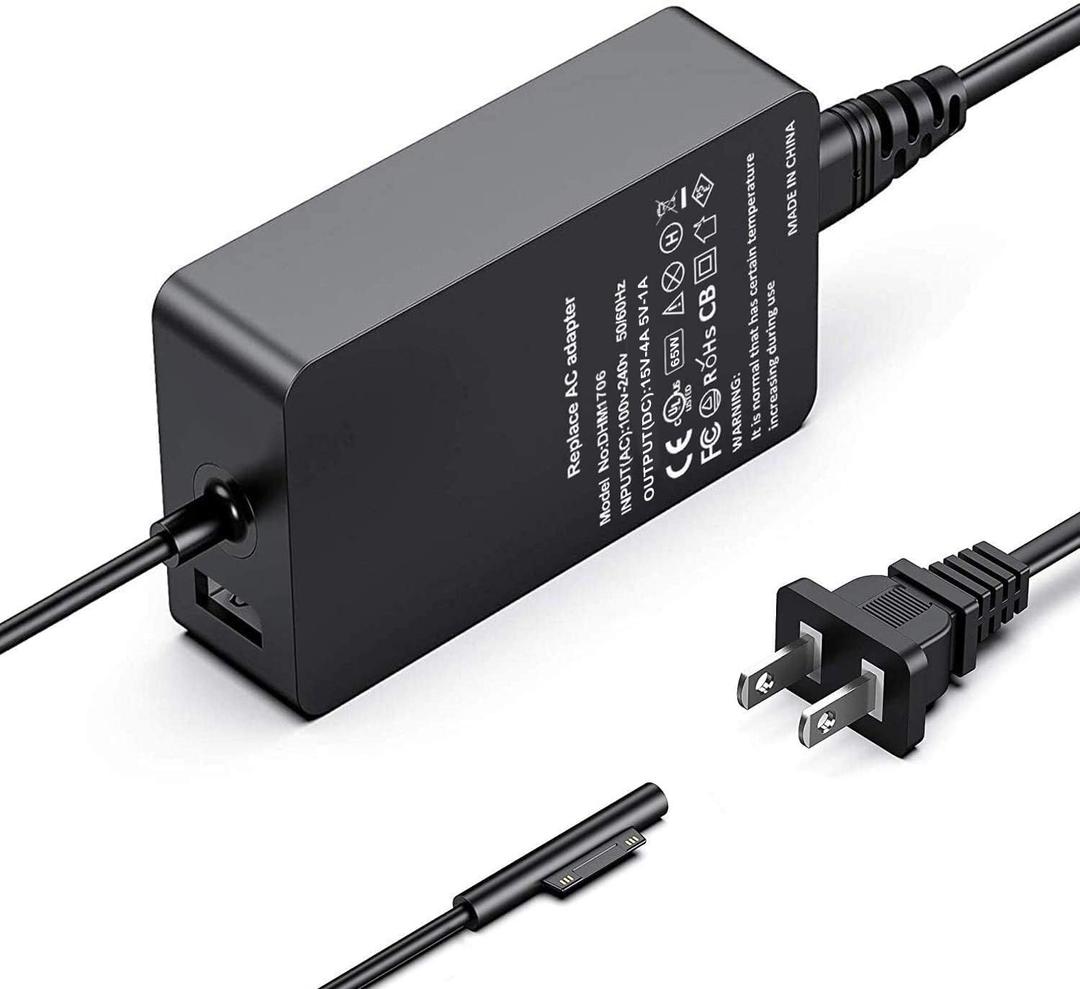 Surface Laptop Pro Charger 65W 44W 36W 24W Compatible with Microsoft Surface Pro 3/4/5/6/7/8/9/X Laptop 1/2/3/4 Go 1/2/3 Book 1/2/3 Power Supply Adapter