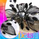 CASDRE Rhinestone Bridal Hair Barrette Black Leaf Bride Wedding Hair Clips Crystal Hair Accessories for Women and Girls