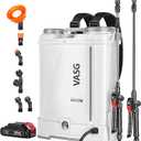 Battery Powered Backpack Sprayer 4 Gallon, 21V 2.6Ah Electric Weed Pump Sprayer with 6 Nozzles, Telescopic Wand (Stainless Steel + Plastic) for Garden Weed Lawn Yard Clean, Charger Included
