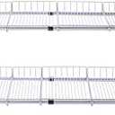 FlagShip 2 Tier Under Sink Organizers and Storage Rack Expandable Cabinet Shelf for Kitchen Bathroom Silver (17-25 inches)