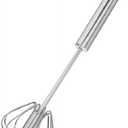 1 Stainless Steel Whizzy Whisk, Semi Automatic Whisk Egg Whisks Mixer for Stirring, Blending, Whisking, & Beating Blender, Hand Push Mixer (10 inches)