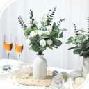 Giegxin 270 Pcs 3 Kinds Mixed Artificial Eucalyptus Leaves Stems Bulk Silver Dollar Leaves Picks Dried Eucalyptus Bundle Faux Spray for Wedding Vase Bouquet Floral Arrangement (Green)