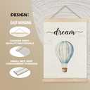 ignytiger Hot Air Balloon Boat Wall Art Decor, Baby Boy Nursery Wall Decor, Blue Boy Nursery Hot Air Balloon Decoration for Classroom Nursery Playroom Bedroom,12x16 Inches Set of 2