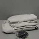 INOVADAY 100% Blackout Curtains for Bedroom, Black Out Curtains 84 Inch Long, Clip Rings Linen Blackout Drapes, Thermal Insulated Room Darkening for Living Room, 2 Panels  Beige,W50xL84