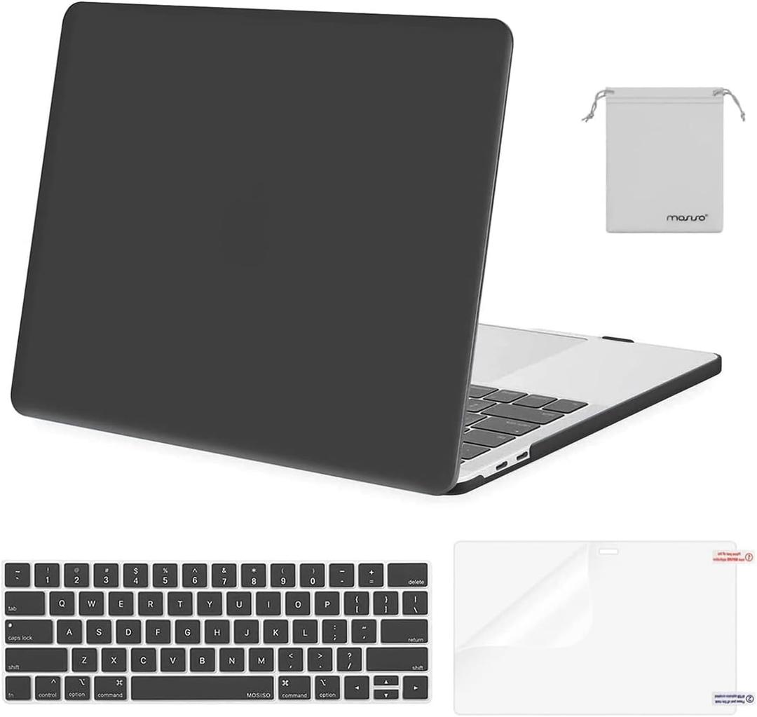 MOSISO Compatible with MacBook Pro 13 inch Case M2 2025, 2024, 2023, 2022-2016 A2338 M1 A2251 A2289 A2159 A1989 A1708 A1706, Plastic Hard Shell&Keyboard Cover&Screen Film&Storage Bag, Space Gray