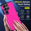 for Samsung Galaxy S25 Ultra Phone case with Tempered Glass Screen Protector+Camera lens Protector,for Samsungs S25 Ultra Phone case,Silicone Durable Armor for Samsung Galaxy S25 Ultra case (Hot Pink)