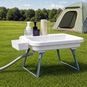 Portable Hand Washing Station with Electronic Faucet, White, 20.2" x 16.4" x 6.2"
