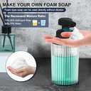 Automatic Soap Dispenser Foaming Touchless: 9oz Black Acrylic - Rechargeable Electric Smart Auto Foam Soap Dispenser - Hand Dish Bathroom Kitchen