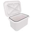 Marine Boat Storage Box,14.76 x 10.63 x 6.89in Boat Embedded Storage, Marine Console Organization Box for Bait Fishing Gear Tools, White