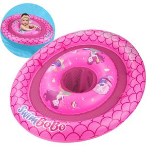 Inflatable Baby Swimming Float with Safety Seat Fun Swimming Pool Toys for Age 6-36 Months Toddler