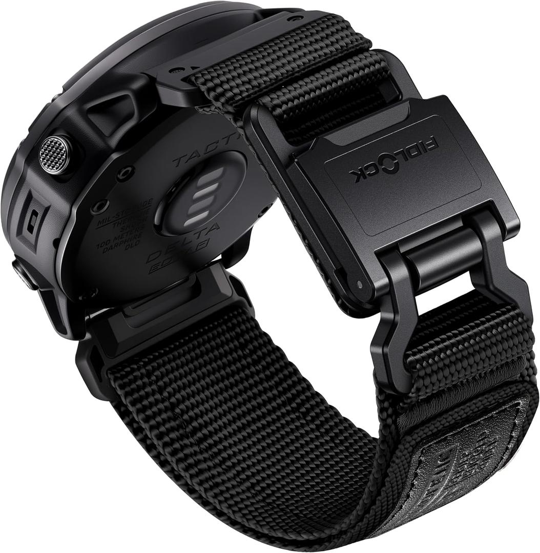 Bandletic Tactical Rugged Nylon Compatible with Garmin Fenix 5X Watch Band, Quick Fit 26mm Bands for Fenix 8 51mm/7X/7X Pro/6X/6X Pro/5X Plus/3/3 HR/Instinct 2X/Tactix/Enduro/Descent/Epix Pro 51mm