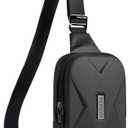 YaKuss Hard Shell Sling Bag for Men and Women, Waterproof Anti-Theft bag for Travel, Men Crossbody Bags for gift, (Black）