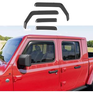 Xipoo Side Window Visor Deflector Compatible with 2020-2025 Jeep Gladiator JT 2018-2025 Wrangler JL 4-Door Replacement for 20-25 Gladiator Accessories (Compatible with 2020-2025 Jeep Gladiator)