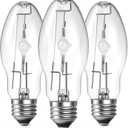 3 Pack Lighting Metal Halide Ed17 Bulb, Medium Base (e26), 24000 Hour Span Life, 6000 Lumen, 4000k, Clear Metal Halide Bulb(100 W)