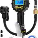 AZUNO Presta Valve Adaptor with Pressure Gauge, 200psi Dual-Port Schrader & Presta Valve Pump, Bike Tire Inflator for Air Compressor, Can Check, Inflate, Deflate for Bicycles, Motorcycles, Cars