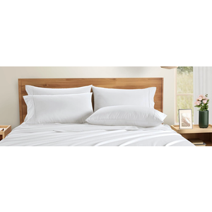 Casa Platino Full Sheets Set –100% Cotton Full Sheets with 4 Pillowcases, Lightweight Feel & Secure Fit, Crisp & Breathable Percale Weave with 15" Deep Pocket, Soft and Cozy – Pure White