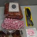 Women Short Curly Orange Red Wig with Sunglasses Pink Necklace Bracelet and Earrings for Party Cosplay Halloween Costume Wig